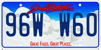 SD license plate 96WW60