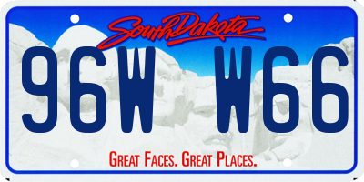 SD license plate 96WW66