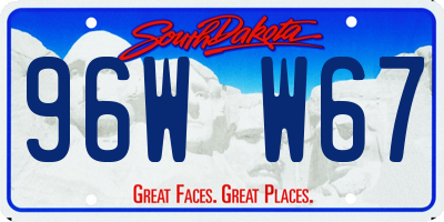 SD license plate 96WW67