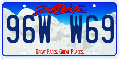 SD license plate 96WW69