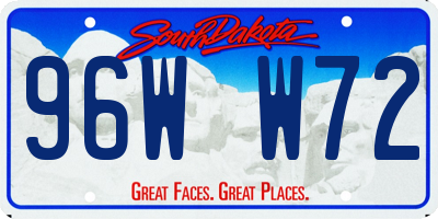 SD license plate 96WW72