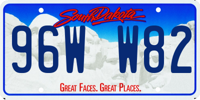 SD license plate 96WW82