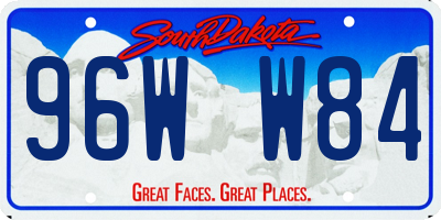 SD license plate 96WW84