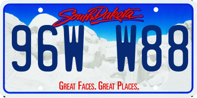 SD license plate 96WW88