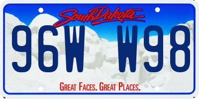 SD license plate 96WW98