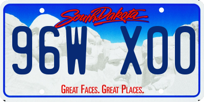 SD license plate 96WX00