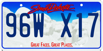 SD license plate 96WX17