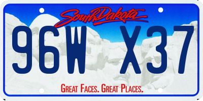SD license plate 96WX37