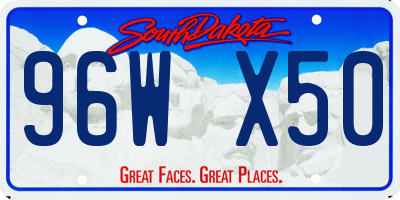 SD license plate 96WX50