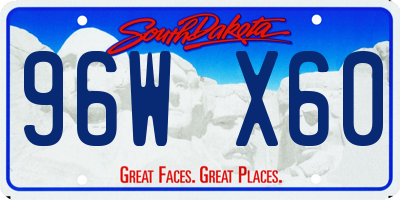 SD license plate 96WX60