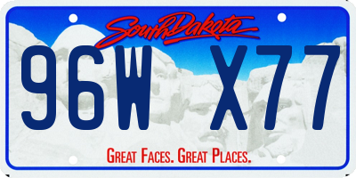 SD license plate 96WX77