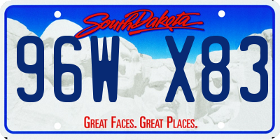 SD license plate 96WX83