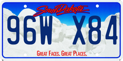 SD license plate 96WX84