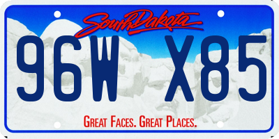 SD license plate 96WX85