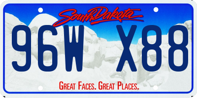 SD license plate 96WX88
