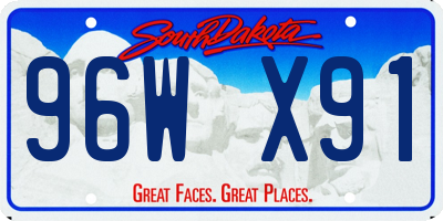 SD license plate 96WX91
