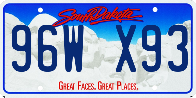SD license plate 96WX93