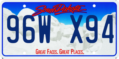 SD license plate 96WX94