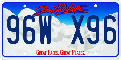 SD license plate 96WX96
