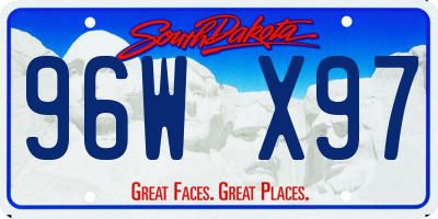 SD license plate 96WX97