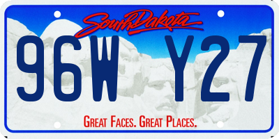 SD license plate 96WY27