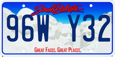 SD license plate 96WY32