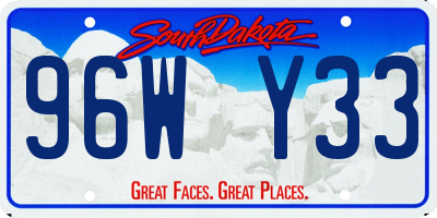 SD license plate 96WY33