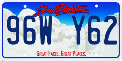 SD license plate 96WY62