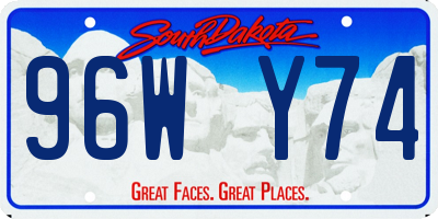 SD license plate 96WY74