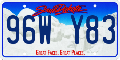 SD license plate 96WY83