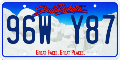 SD license plate 96WY87
