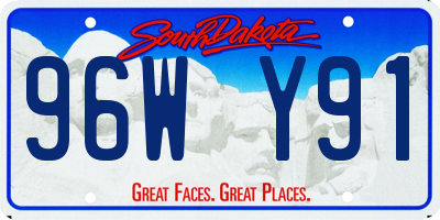 SD license plate 96WY91