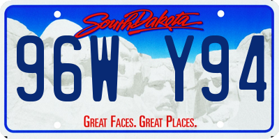 SD license plate 96WY94