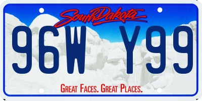 SD license plate 96WY99