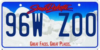 SD license plate 96WZ00