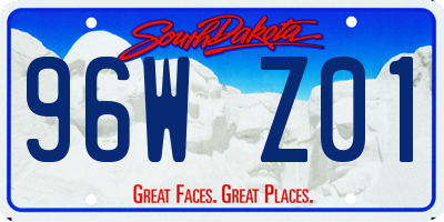 SD license plate 96WZ01
