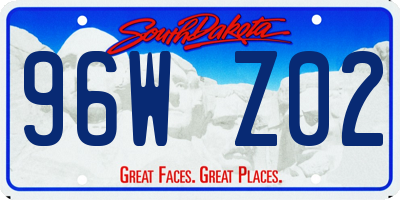 SD license plate 96WZ02