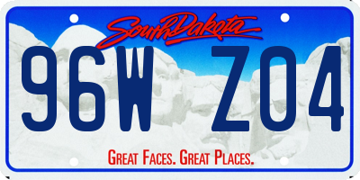 SD license plate 96WZ04