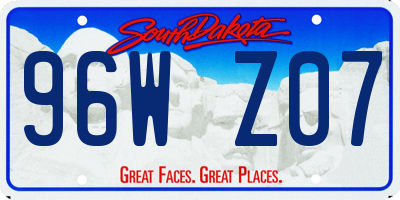 SD license plate 96WZ07