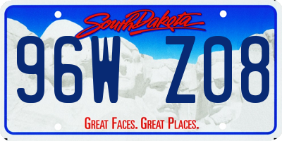 SD license plate 96WZ08