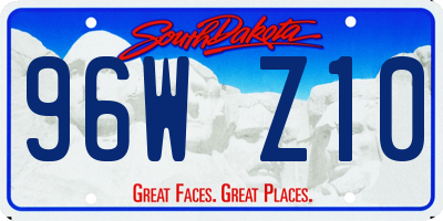 SD license plate 96WZ10