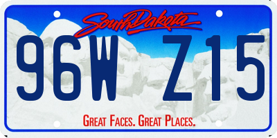 SD license plate 96WZ15