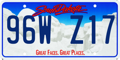 SD license plate 96WZ17