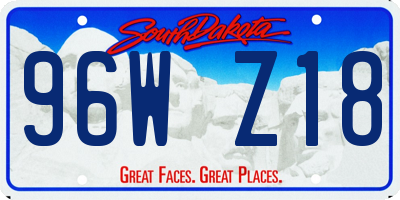SD license plate 96WZ18