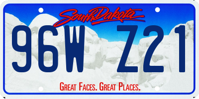 SD license plate 96WZ21