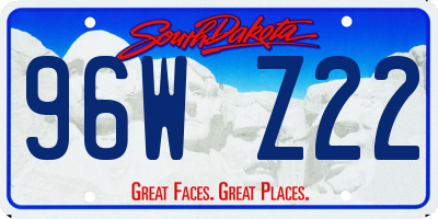SD license plate 96WZ22