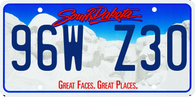 SD license plate 96WZ30