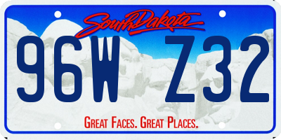 SD license plate 96WZ32