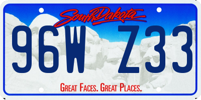 SD license plate 96WZ33