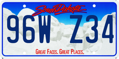 SD license plate 96WZ34
